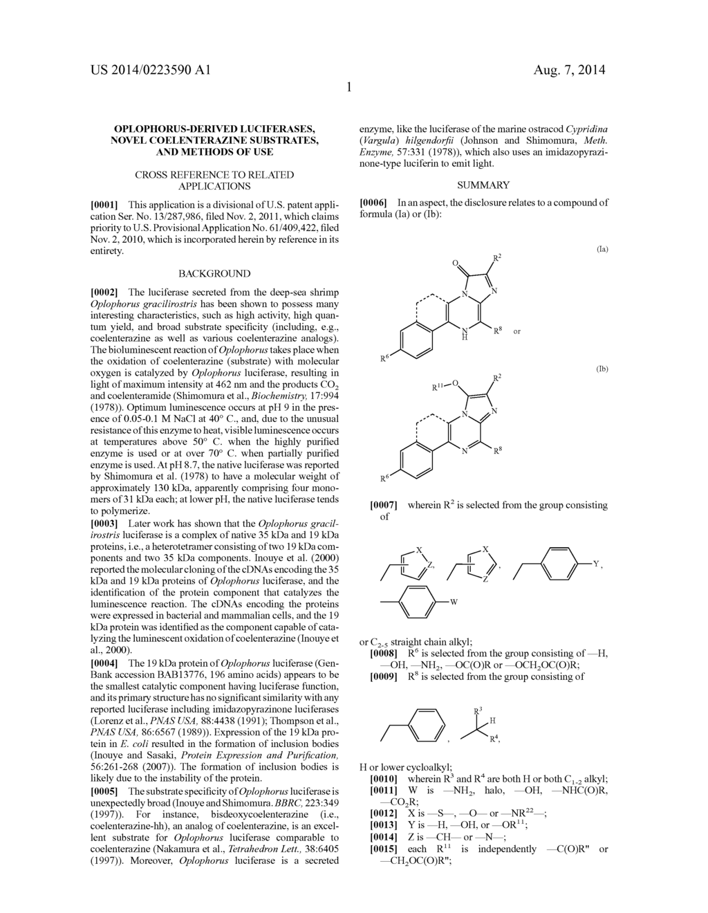 OPLOPHORUS-DERIVED LUCIFERASES, NOVEL COELENTERAZINE SUBSTRATES, AND     METHODS OF USE - diagram, schematic, and image 120