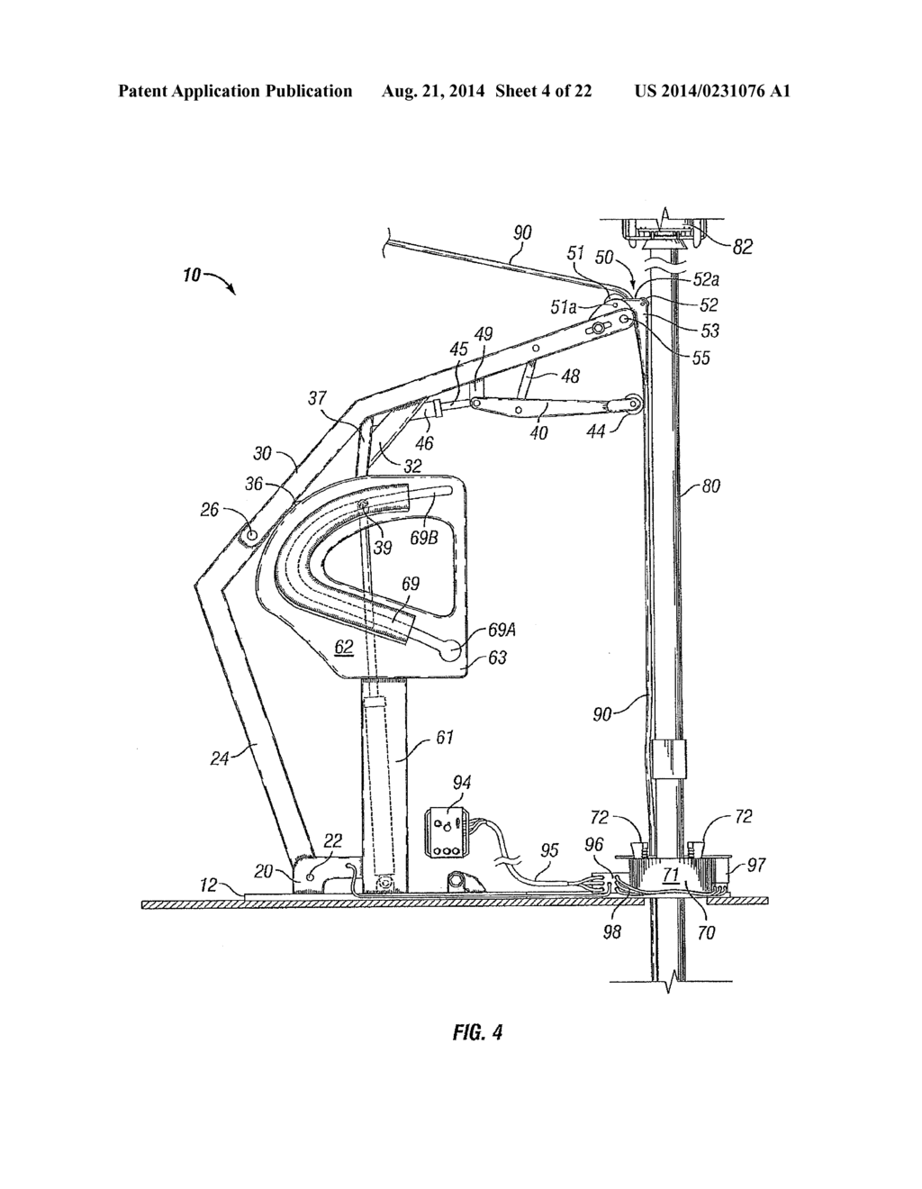 METHOD AND APPARATUS TO POSITION AND PROTECT CONTROL LINES BEING COUPLED     TO A PIPE STRING ON A RIG - diagram, schematic, and image 05