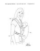 STRAP-ON CHILD CARRIER WITH SUPPORT SEATING ELEMENT diagram and image