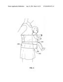 STRAP-ON CHILD CARRIER WITH SUPPORT SEATING ELEMENT diagram and image