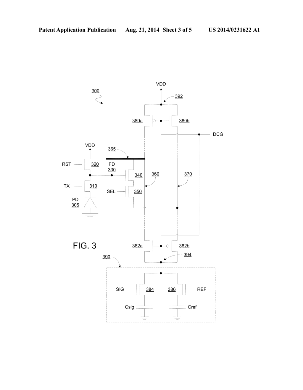 CIRCUIT STRUCTURE FOR PROVIDING CONVERSION GAIN OF A PIXEL ARRAY - diagram, schematic, and image 04