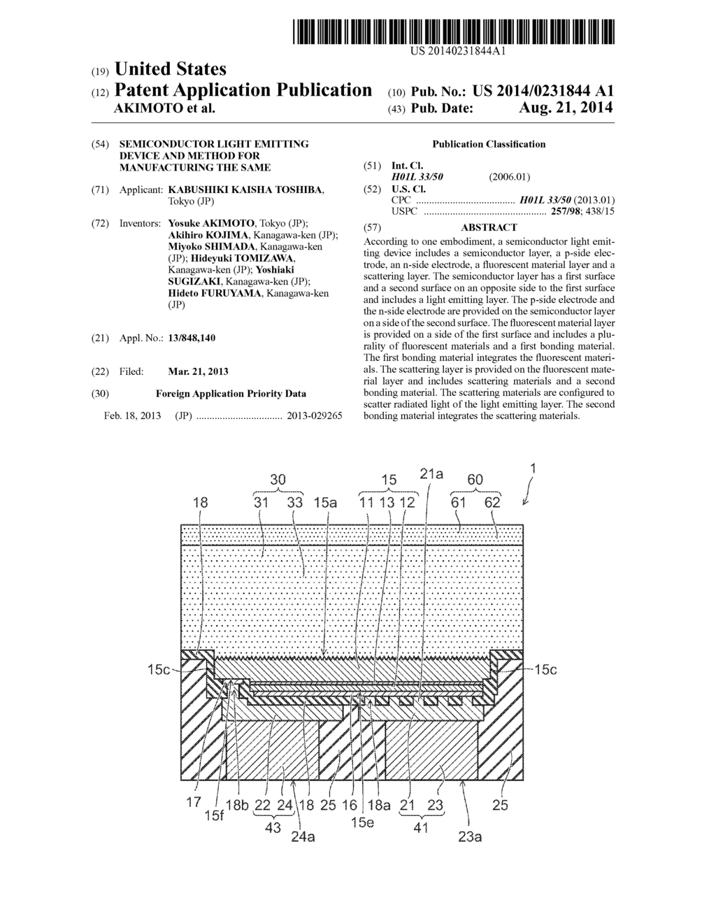 SEMICONDUCTOR LIGHT EMITTING DEVICE AND METHOD FOR MANUFACTURING THE SAME - diagram, schematic, and image 01