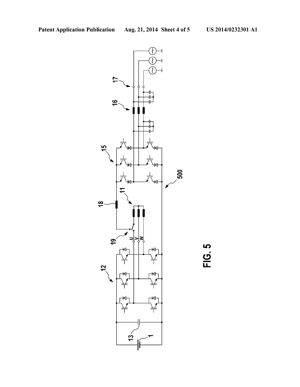 METHOD AND DEVICE FOR CHARGING A BATTERY OF AN ELECTRICAL DRIVE USING     COMPONENTS OF THE ELECTRICAL DRIVE - diagram, schematic, and image 05