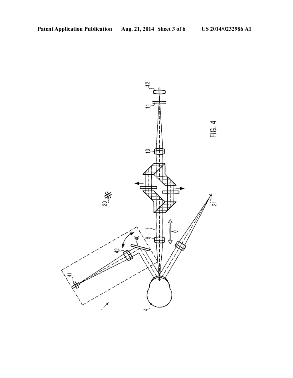 OPTICAL ARRANGEMENT AND METHOD FOR ASCERTAINING THE ORIENTATION OF AN     ARTIFICIAL LENS - diagram, schematic, and image 04