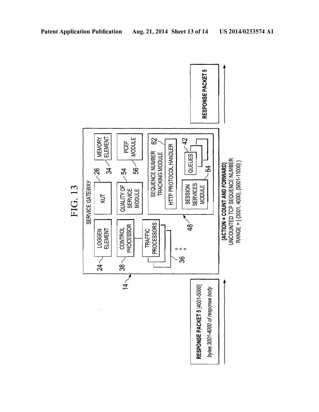 SYSTEM AND METHOD FOR MANAGING OUT OF ORDER PACKETS IN A NETWORK     ENVIRONMENT - diagram, schematic, and image 14