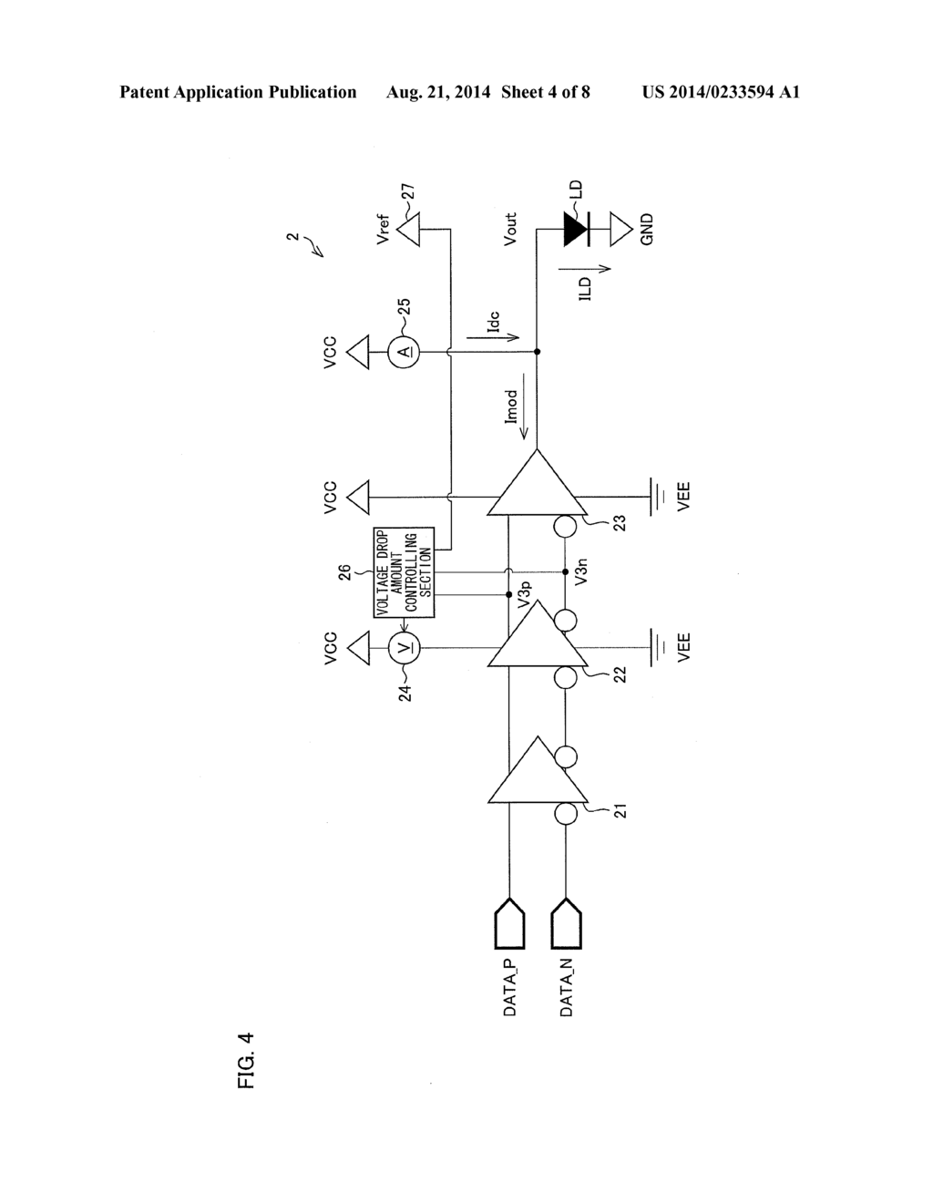 DC-COUPLED LASER DRIVE CIRCUIT AND METHOD FOR DRIVING LASER DIODE DEVICE - diagram, schematic, and image 05