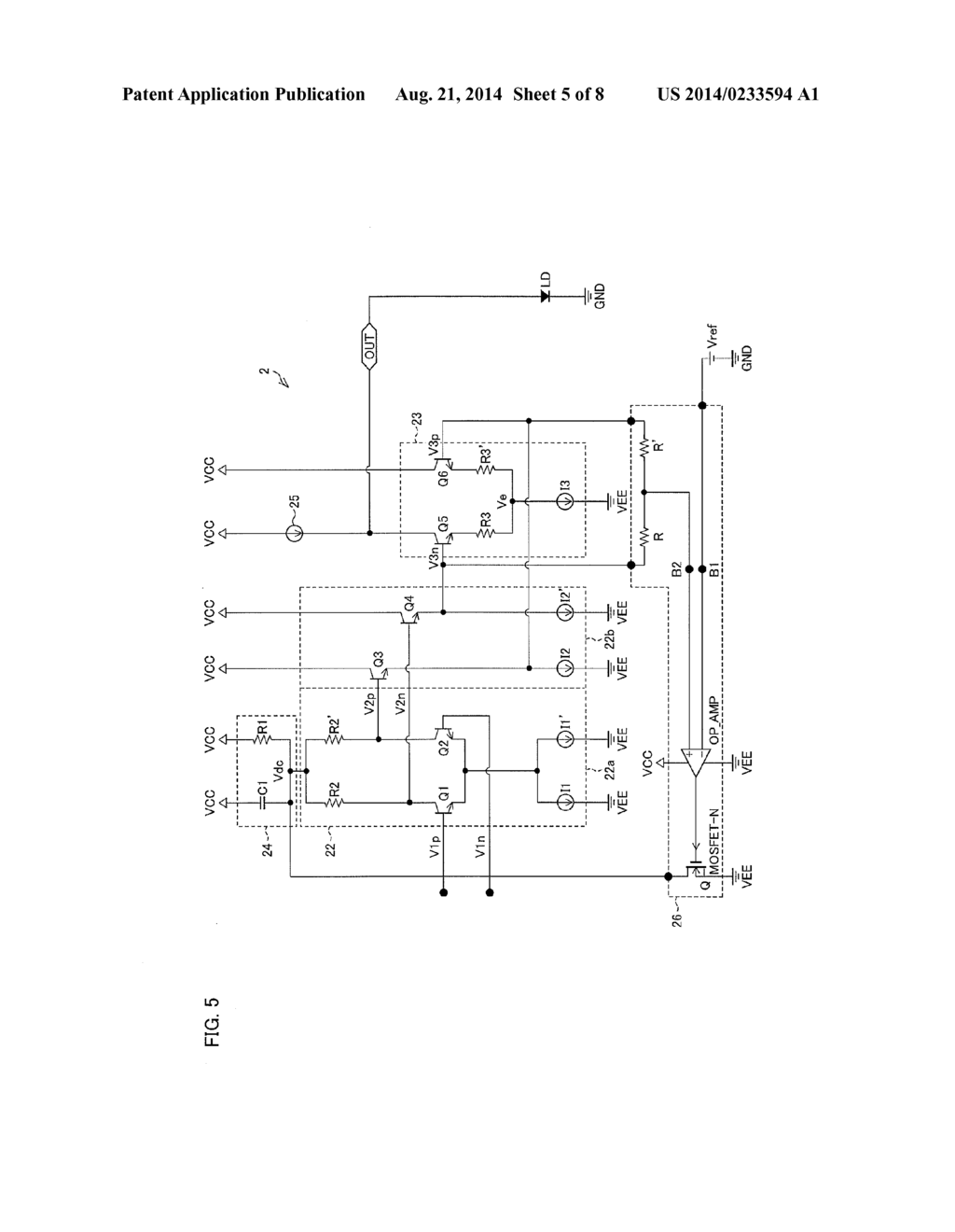 DC-COUPLED LASER DRIVE CIRCUIT AND METHOD FOR DRIVING LASER DIODE DEVICE - diagram, schematic, and image 06