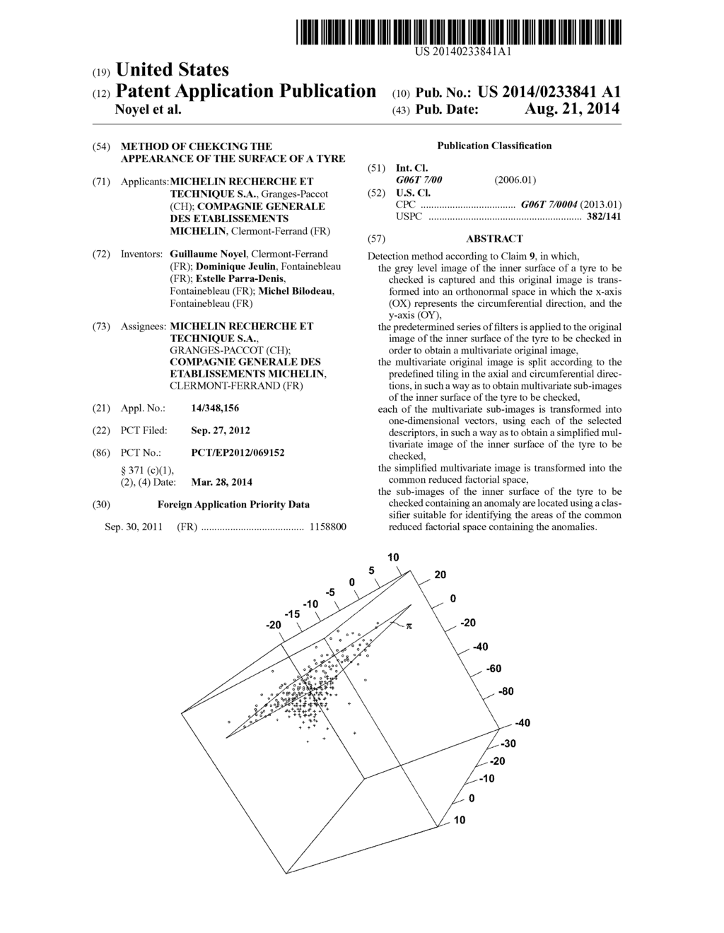 METHOD OF CHEKCING THE APPEARANCE OF THE SURFACE OF A TYRE - diagram, schematic, and image 01