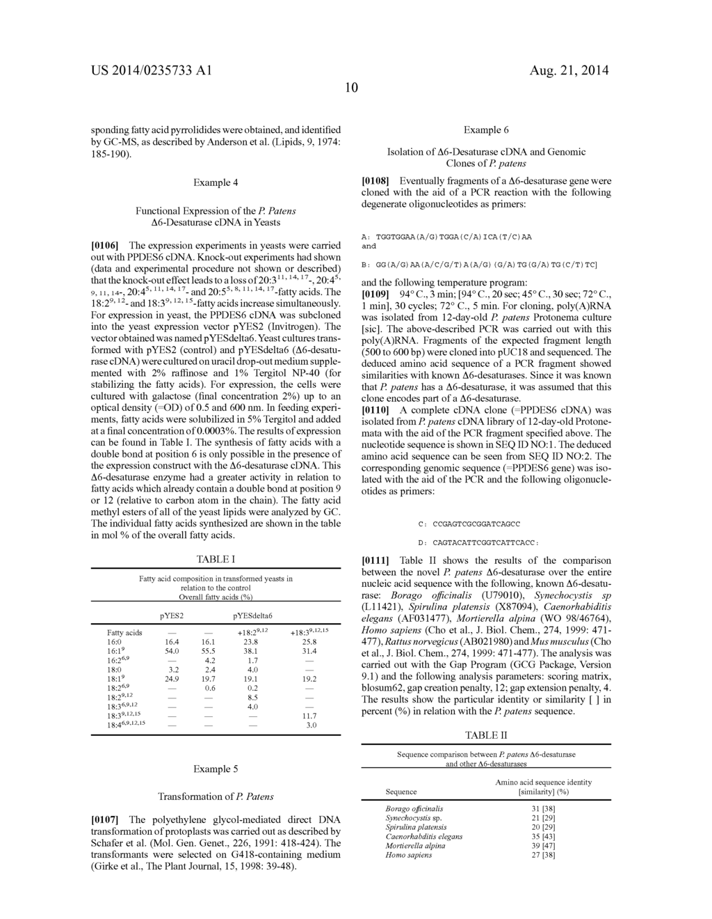 PLANTS EXPRESSING DELTA6-DESATURASE GENES AND OILS FROM THESE PLANTS     CONTAINING PUFAS AND METHOD FOR PRODUCING UNSATURATED FATTY ACIDS - diagram, schematic, and image 11