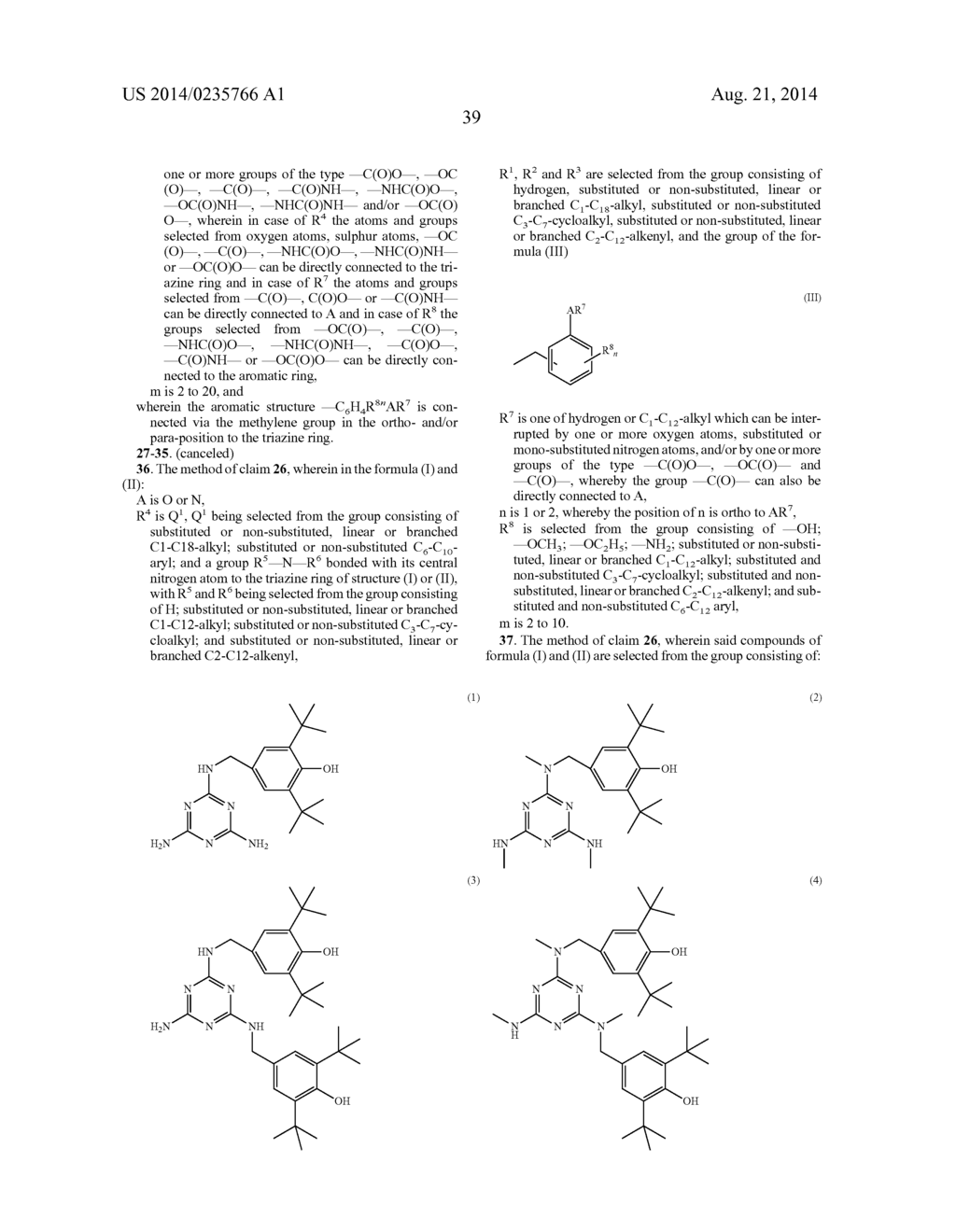 Stabilizing of Organic Material with Amino-Triazine Based     Mannich-Compounds - diagram, schematic, and image 41