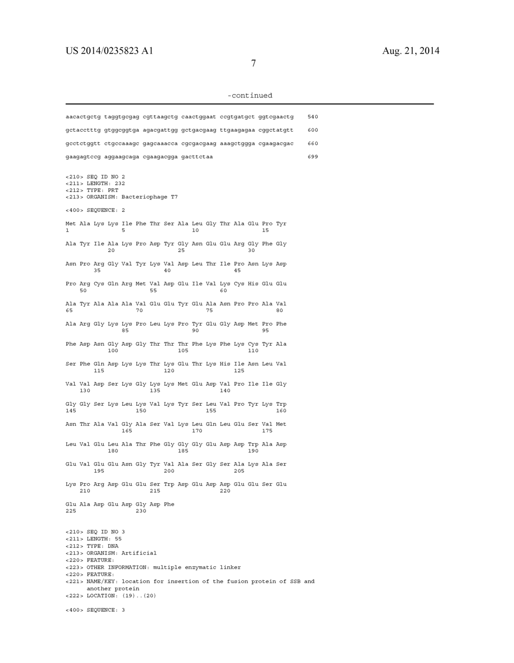 FUSION PROTEIN CONTAINING A SINGLE-STRANDED DNA BINDING PROTEIN AND     METHODS FOR EXPRESSION AND PURIFICATION OF THE SAME - diagram, schematic, and image 21