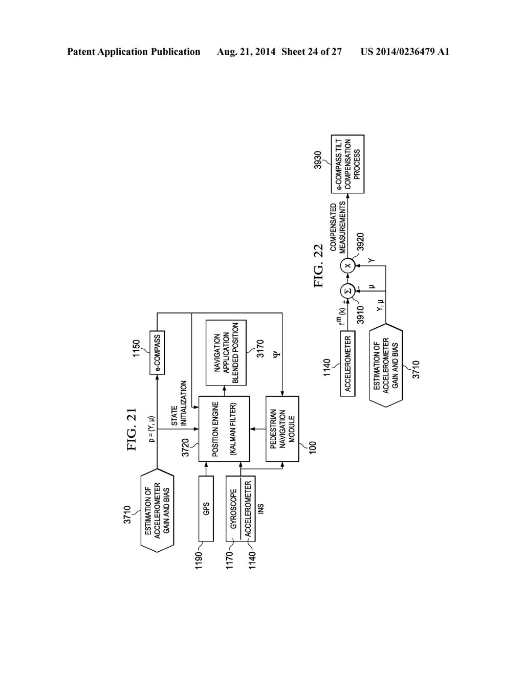 ATTITUDE ESTIMATION FOR PEDESTRIAN NAVIGATION USING LOW COST MEMS     ACCELEROMETER IN MOBILE APPLICATIONS, AND PROCESSING METHODS, APPARATUS     AND SYSTEMS - diagram, schematic, and image 25