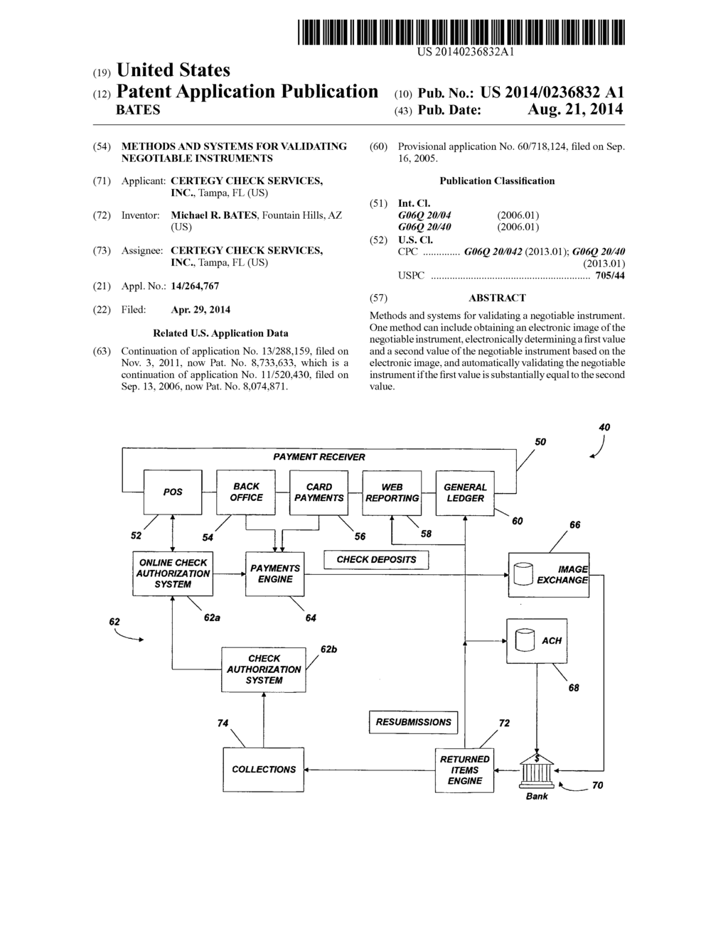 METHODS AND SYSTEMS FOR VALIDATING NEGOTIABLE INSTRUMENTS - diagram, schematic, and image 01