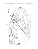 OUTERWEAR SYSTEM INCORPORATING A BASE GARMENT WITH ATTACHABLE OUTER SKINS,     SUCH AS FOR PROVIDING TERRAIN DICTATED CAMOUFLAGE diagram and image