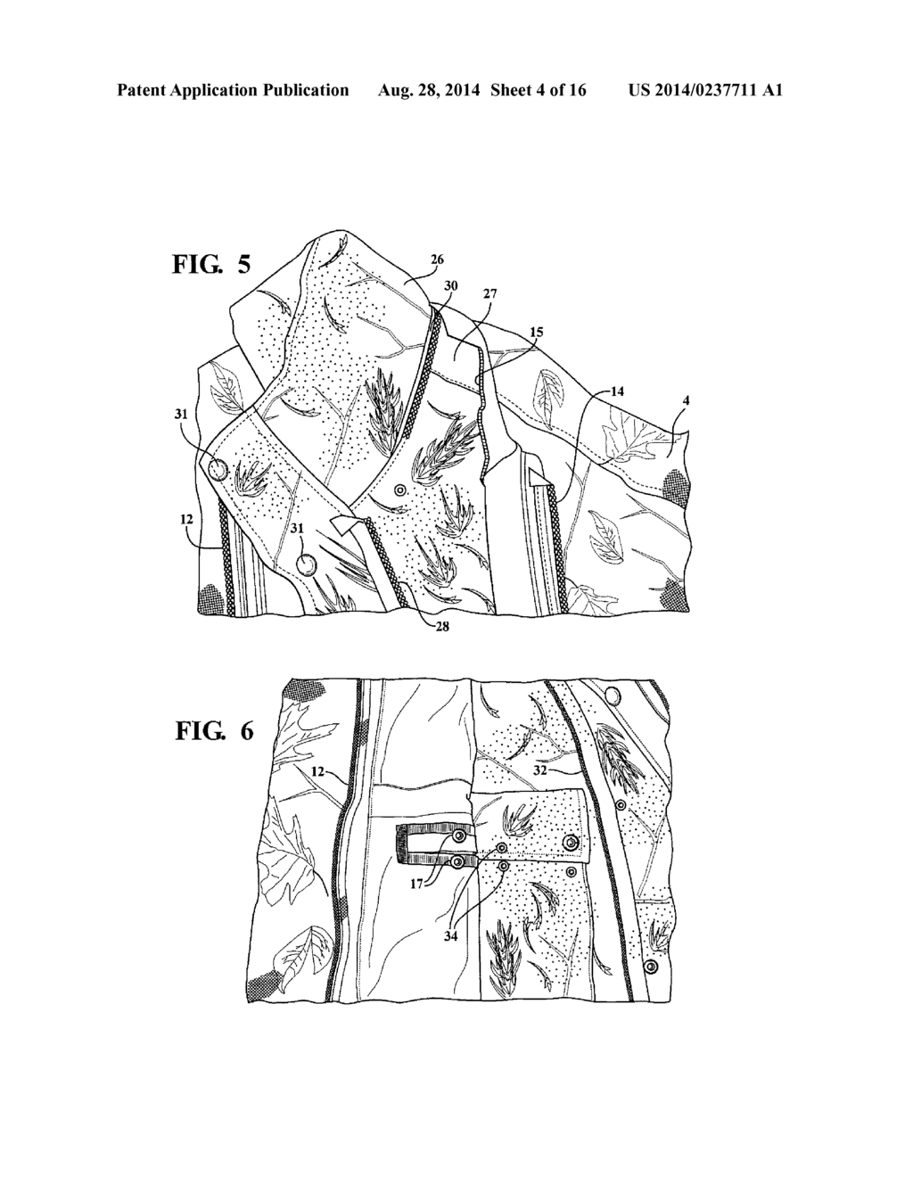 OUTERWEAR SYSTEM INCORPORATING A BASE GARMENT WITH ATTACHABLE OUTER SKINS,     SUCH AS FOR PROVIDING TERRAIN DICTATED CAMOUFLAGE - diagram, schematic, and image 05