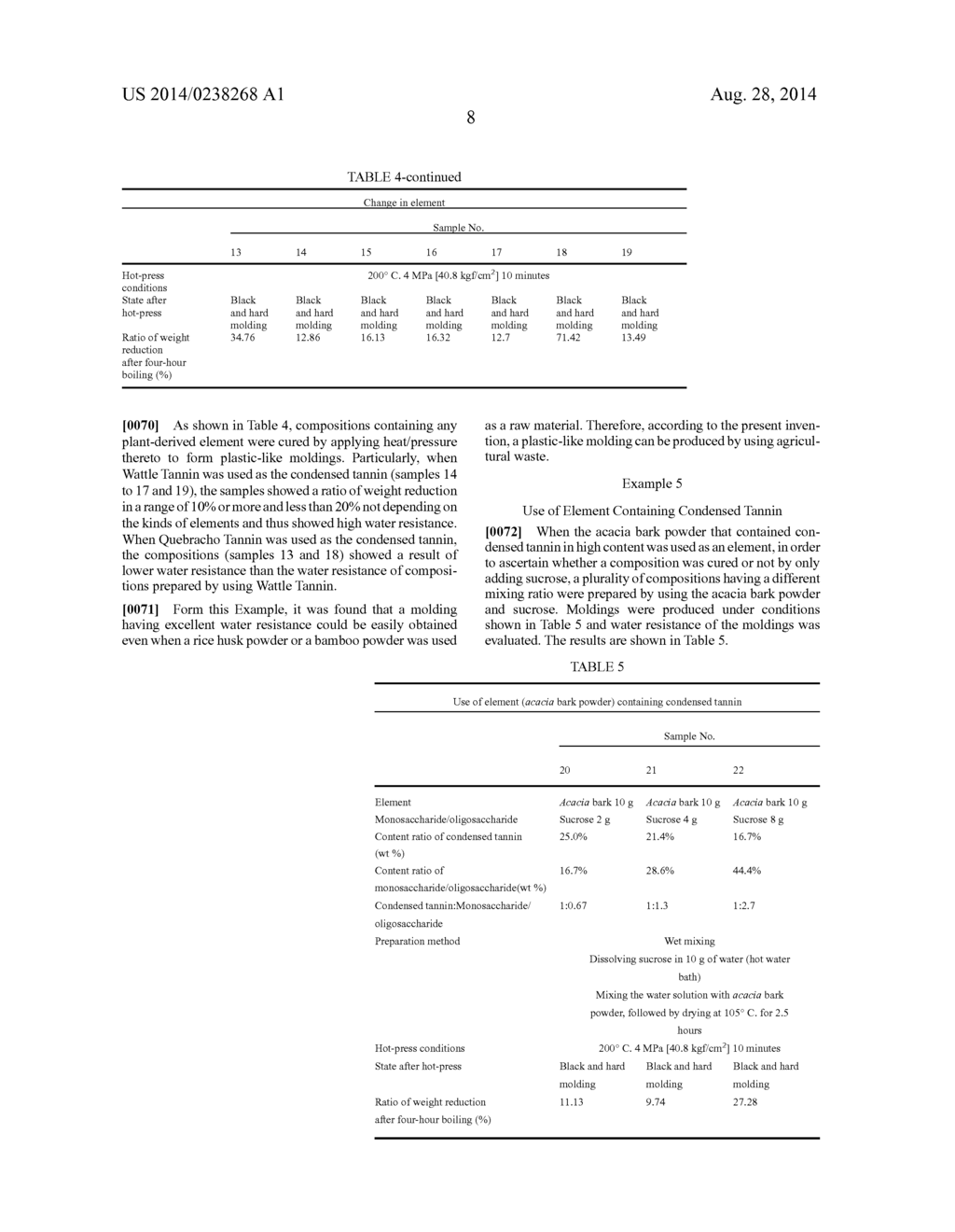 CONDENSED TANNIN-CONTAINING COMPOSITION TO BE CURED BY APPLYING     HEAT/PRESSURE THERETO - diagram, schematic, and image 09