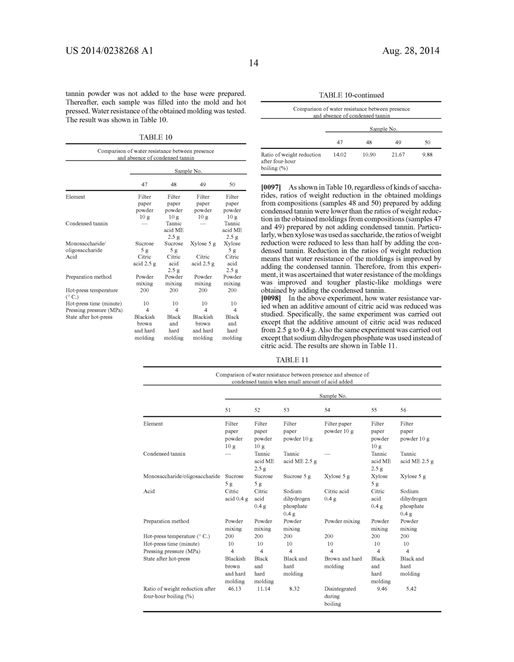 CONDENSED TANNIN-CONTAINING COMPOSITION TO BE CURED BY APPLYING     HEAT/PRESSURE THERETO - diagram, schematic, and image 15