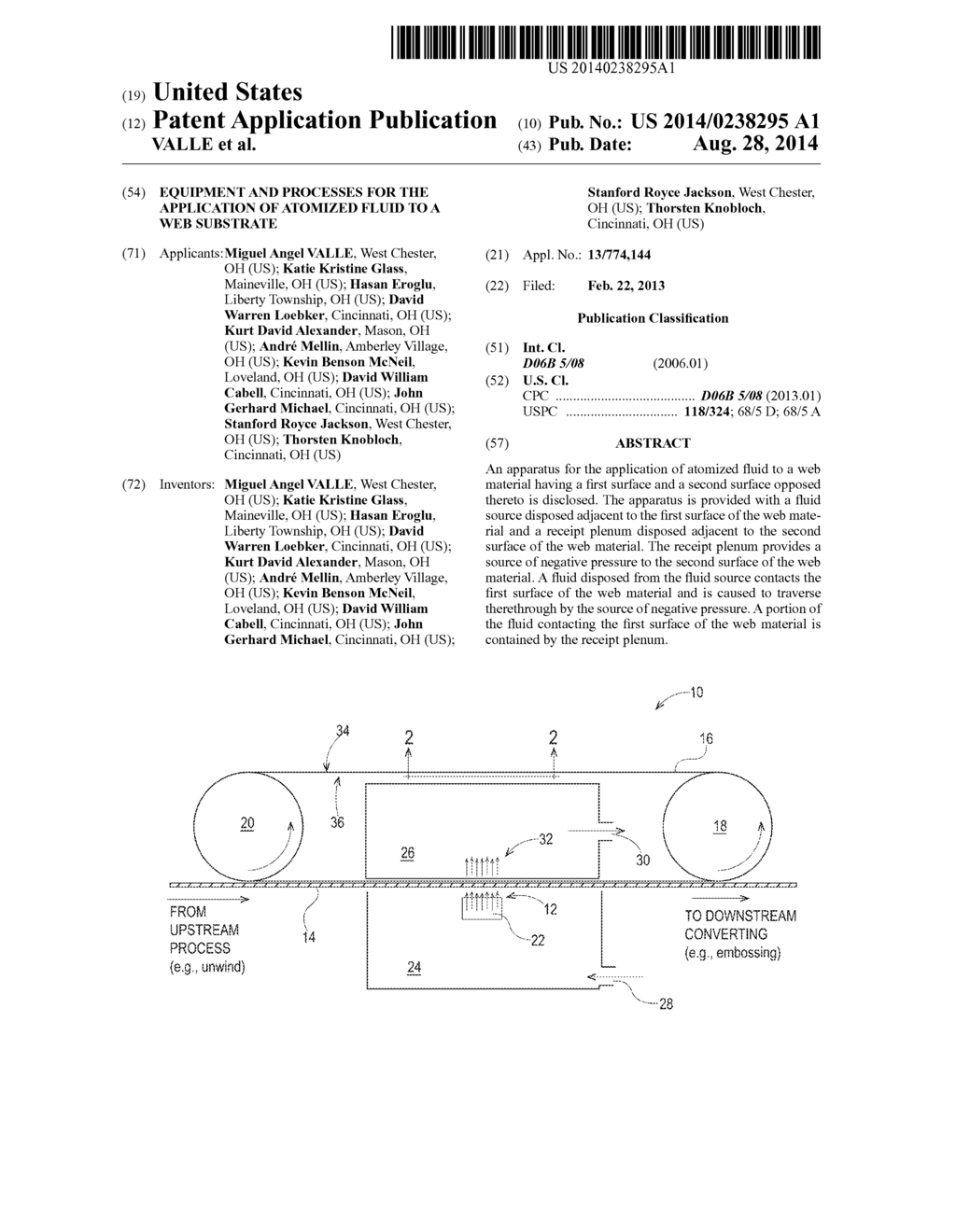 EQUIPMENT AND PROCESSES FOR THE APPLICATION OF ATOMIZED FLUID TO A WEB     SUBSTRATE - diagram, schematic, and image 01