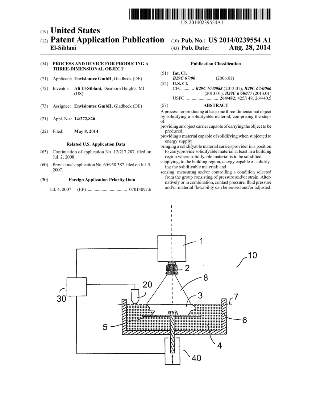 PROCESS AND DEVICE FOR PRODUCING A THREE-DIMENSIONAL OBJECT - diagram, schematic, and image 01