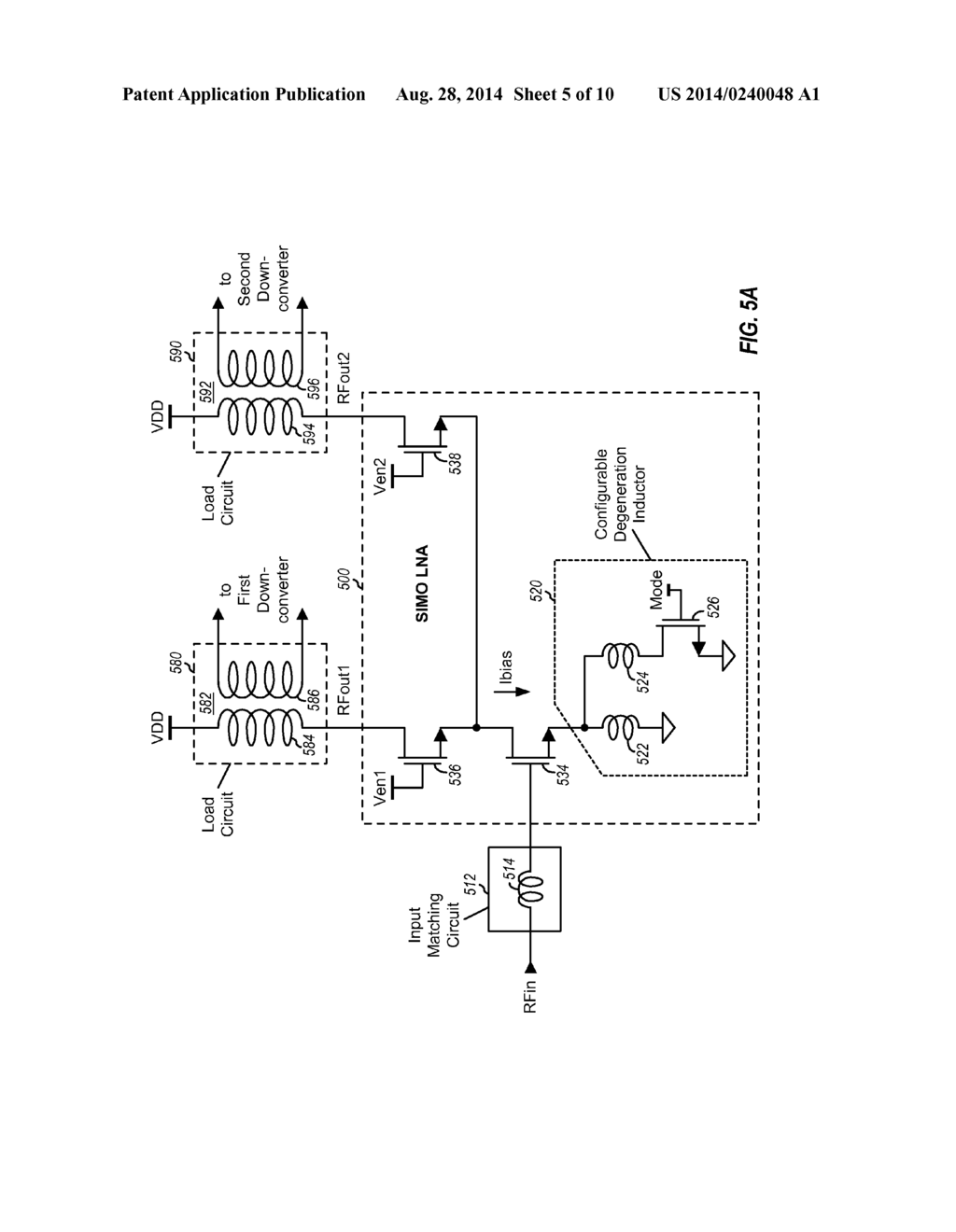 AMPLIFIERS WITH MULTIPLE OUTPUTS AND CONFIGURABLE DEGENERATION INDUCTOR - diagram, schematic, and image 06