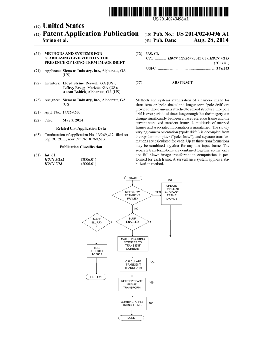 METHODS AND SYSTEMS FOR STABILIZING LIVE VIDEO IN THE PRESENCE OF     LONG-TERM IMAGE DRIFT - diagram, schematic, and image 01