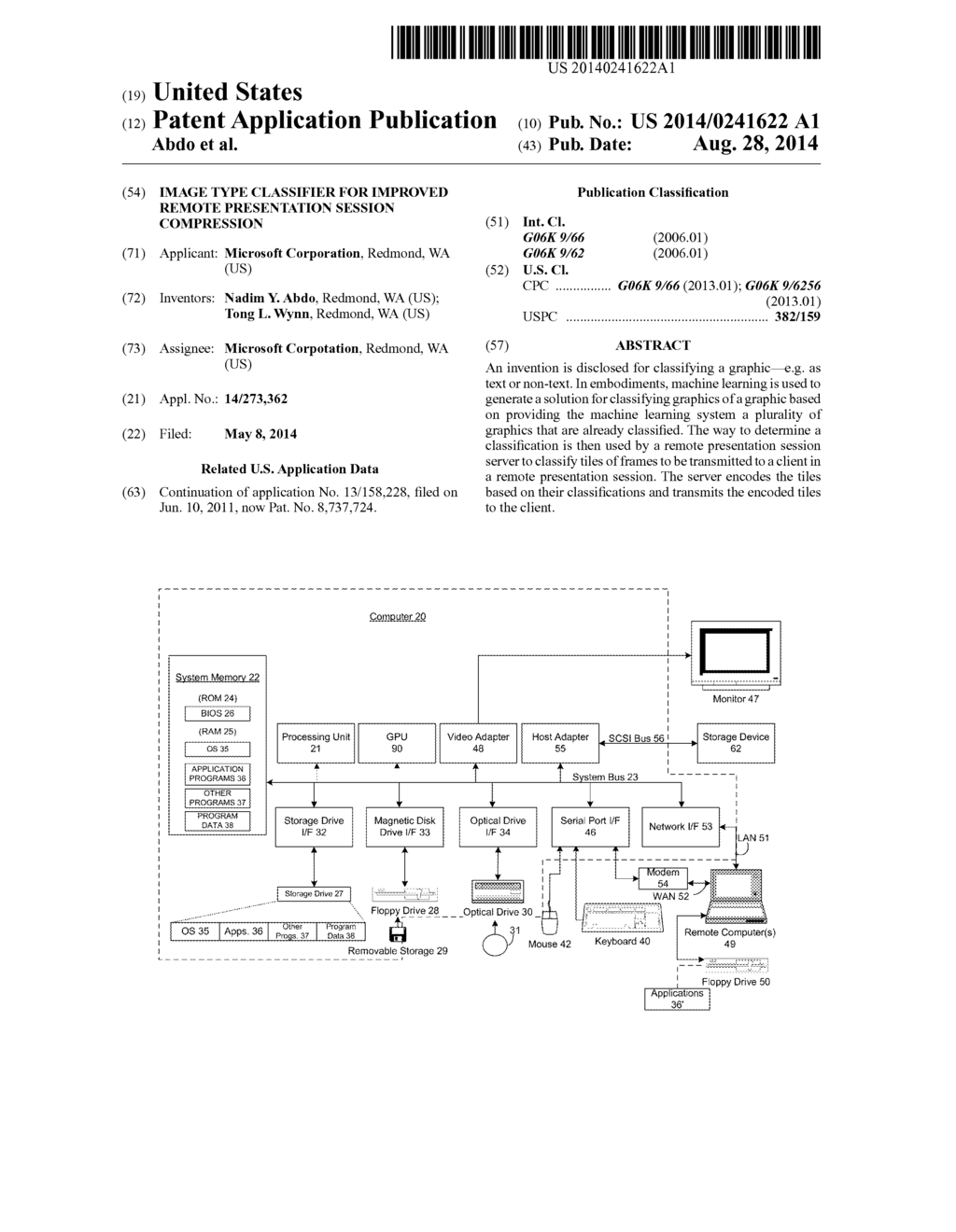 Image Type Classifier For Improved Remote Presentation Session Compression - diagram, schematic, and image 01