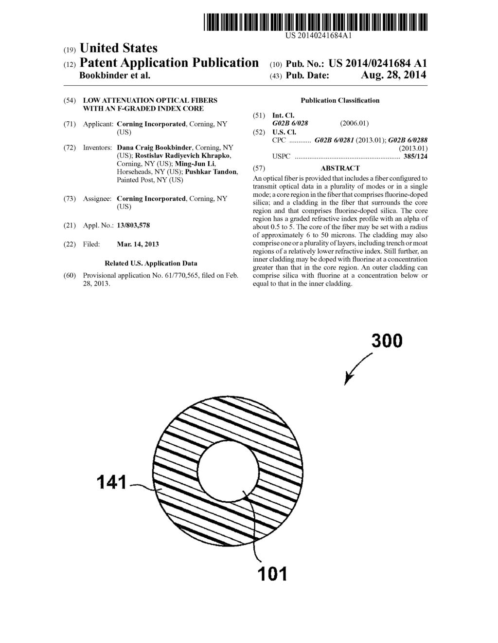 LOW ATTENUATION OPTICAL FIBERS WITH AN F-GRADED INDEX CORE - diagram, schematic, and image 01