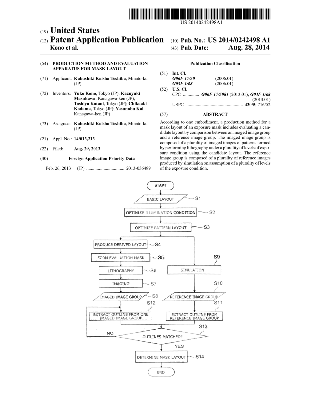 PRODUCTION METHOD AND EVALUATION APPARATUS FOR MASK LAYOUT - diagram, schematic, and image 01