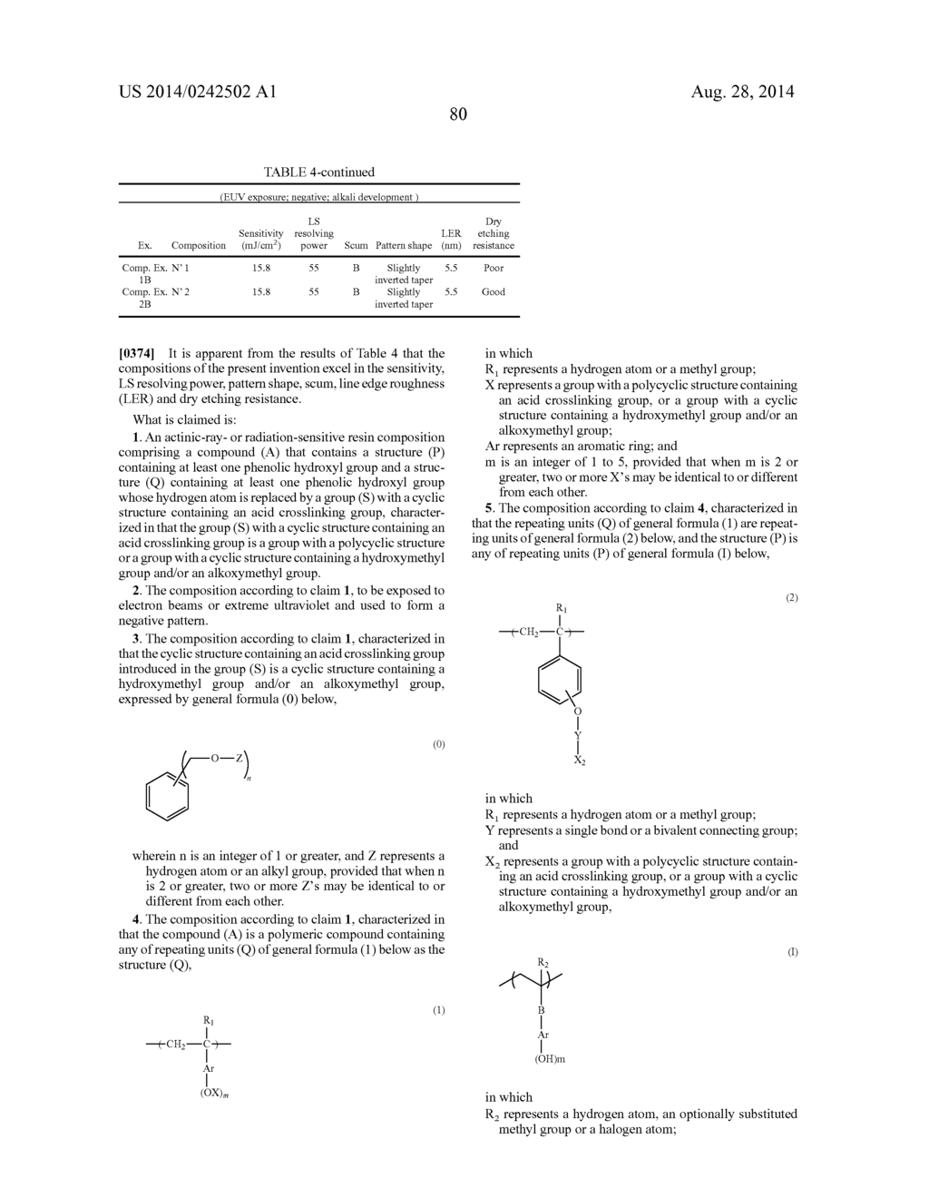 ACTINIC-RAY- OR RADIATION-SENSITIVE RESIN COMPOSITION, ACTINIC-RAY- OR     RADIATION-SENSITIVE FILM, MASK BLANK AND METHOD OF FORMING PATTERN - diagram, schematic, and image 86