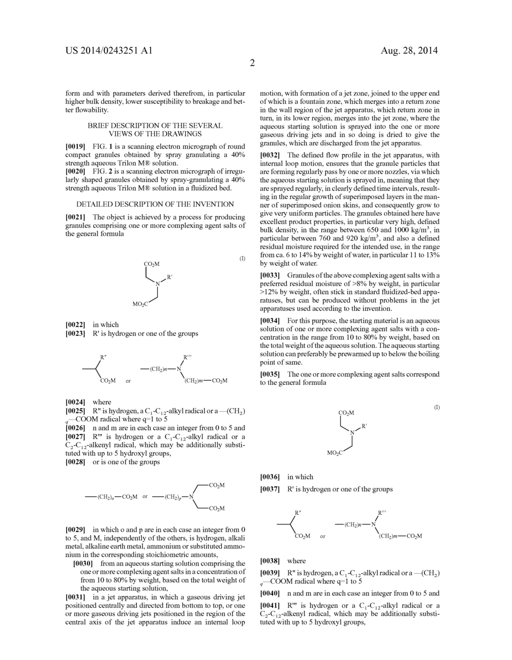 PROCESS FOR PRODUCING GRANULES COMPRISING ONE OR MORE COMPLEXING AGENT     SALTS - diagram, schematic, and image 05