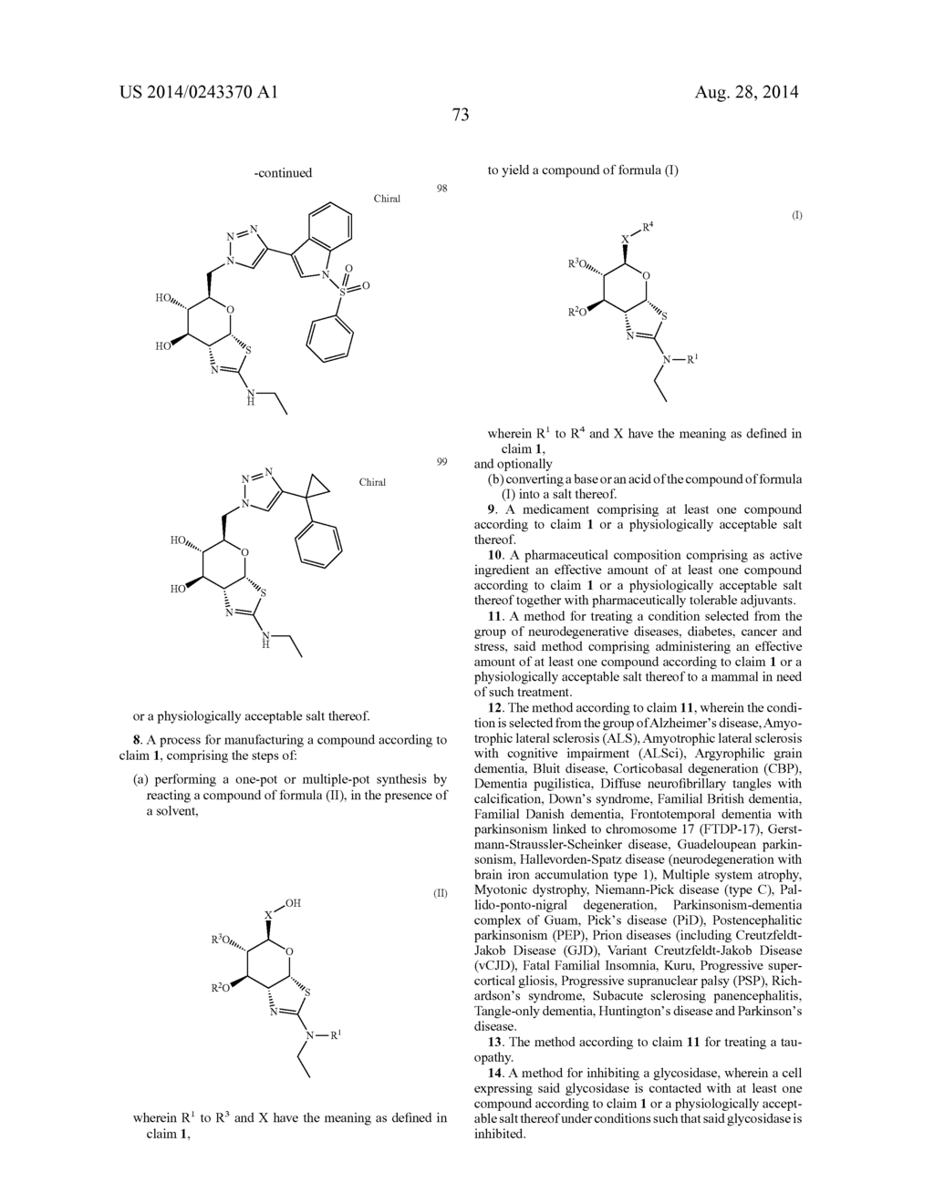 Pyrano[3,2-D][1,3]thiazole as glycosidase inhibitors - diagram, schematic, and image 74