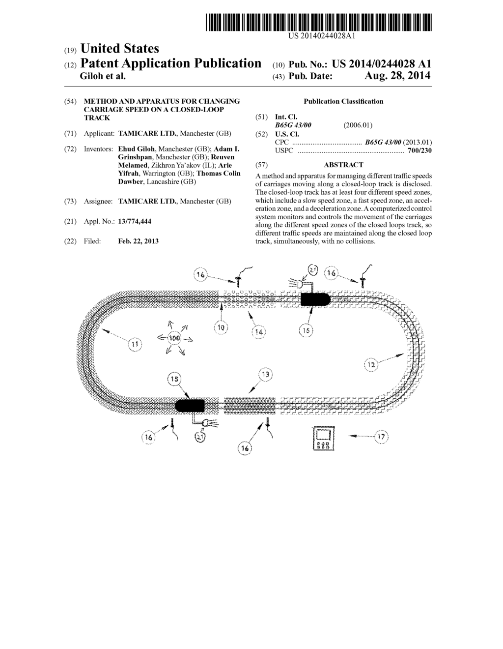 Method and Apparatus for Changing Carriage Speed on a Closed-loop Track - diagram, schematic, and image 01