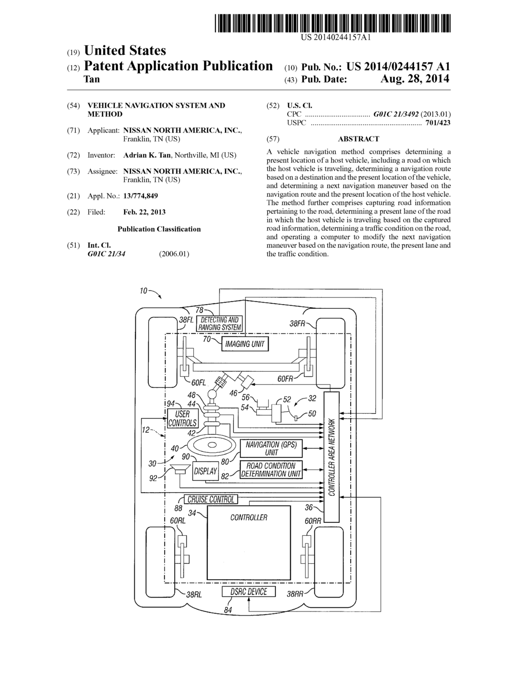 VEHICLE NAVIGATION SYSTEM AND METHOD - diagram, schematic, and image 01