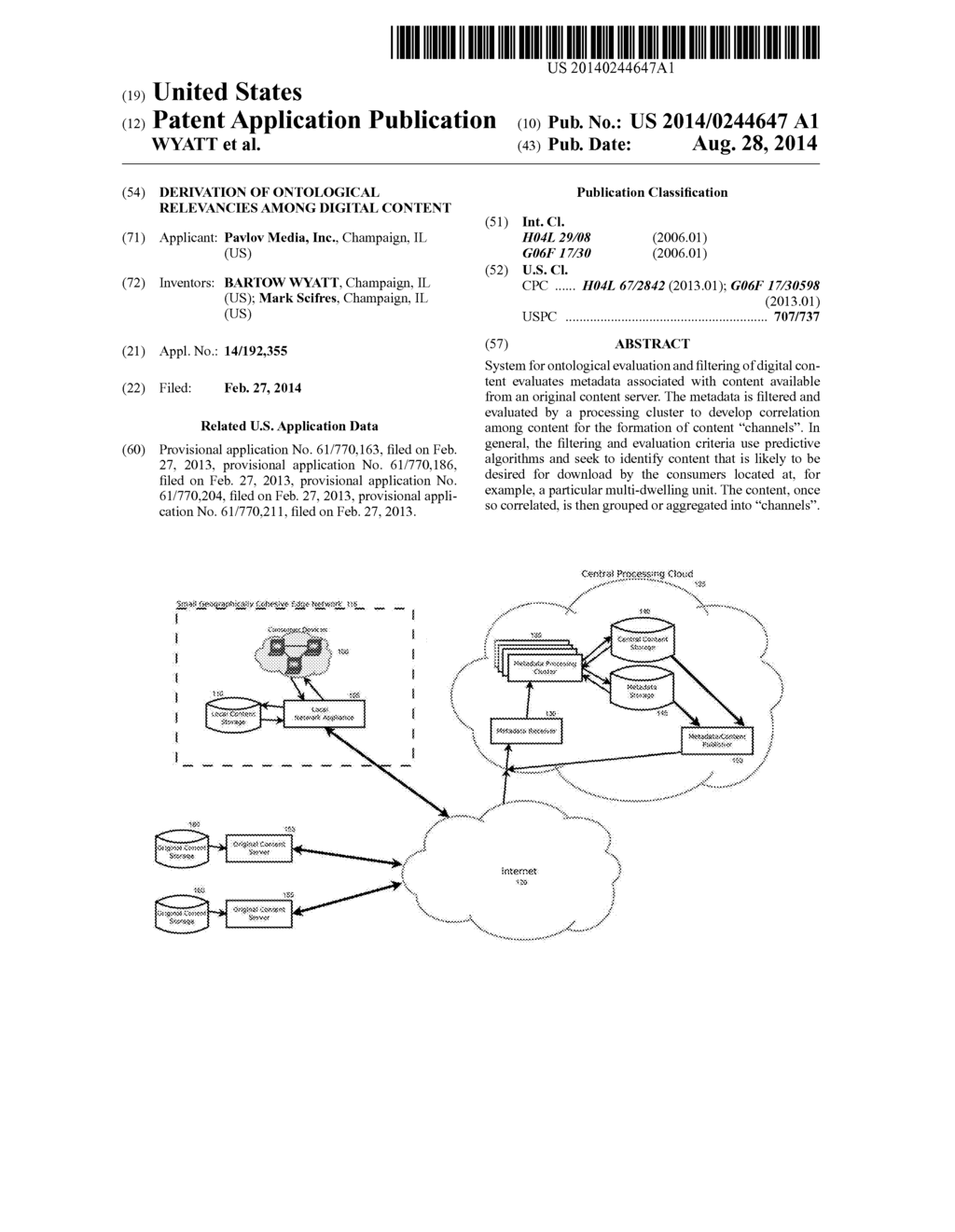 DERIVATION OF ONTOLOGICAL RELEVANCIES AMONG DIGITAL CONTENT - diagram, schematic, and image 01