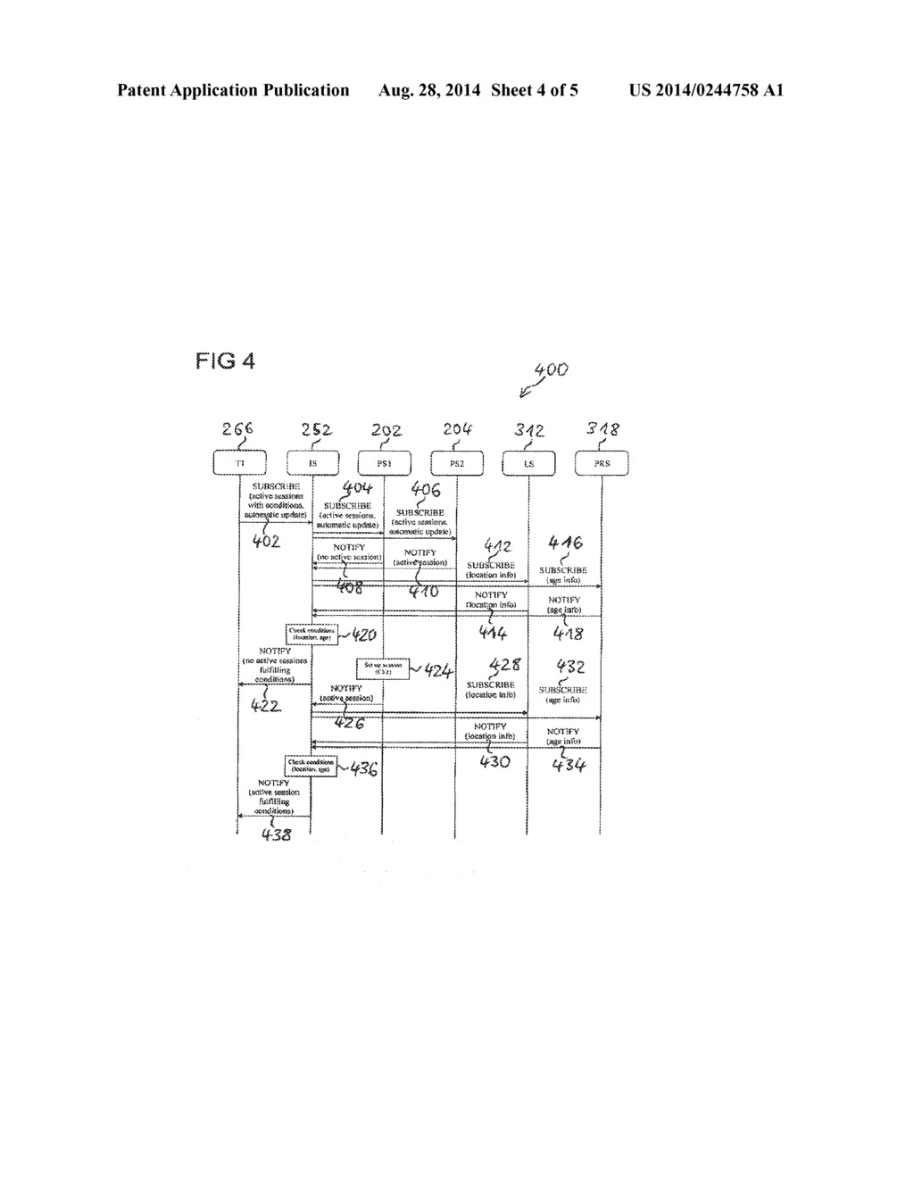 METHOD FOR DETERMINING ACTIVE COMMUNICATION SESSIONS AND COMMUNICATION     SESSION INFORMATION SERVER - diagram, schematic, and image 05