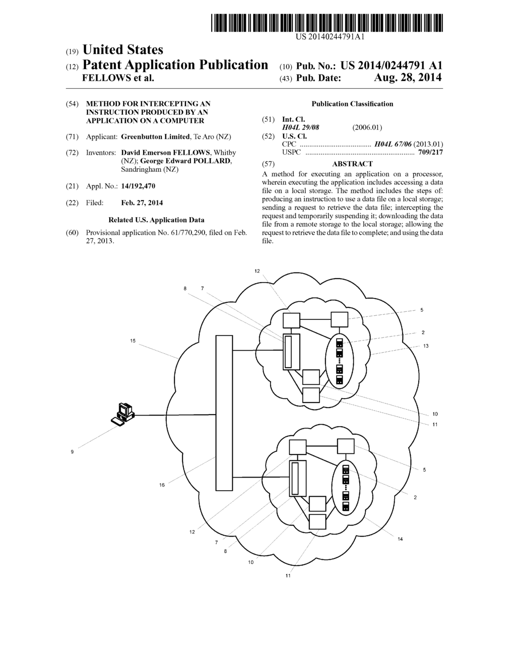 METHOD FOR INTERCEPTING AN INSTRUCTION PRODUCED BY AN APPLICATION ON A     COMPUTER - diagram, schematic, and image 01