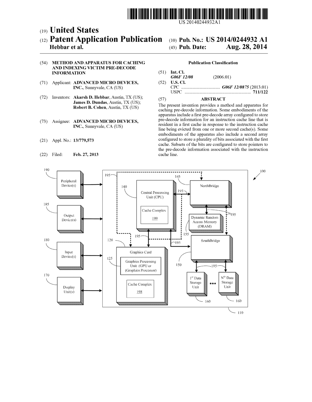 METHOD AND APPARATUS FOR CACHING AND INDEXING VICTIM PRE-DECODE     INFORMATION - diagram, schematic, and image 01