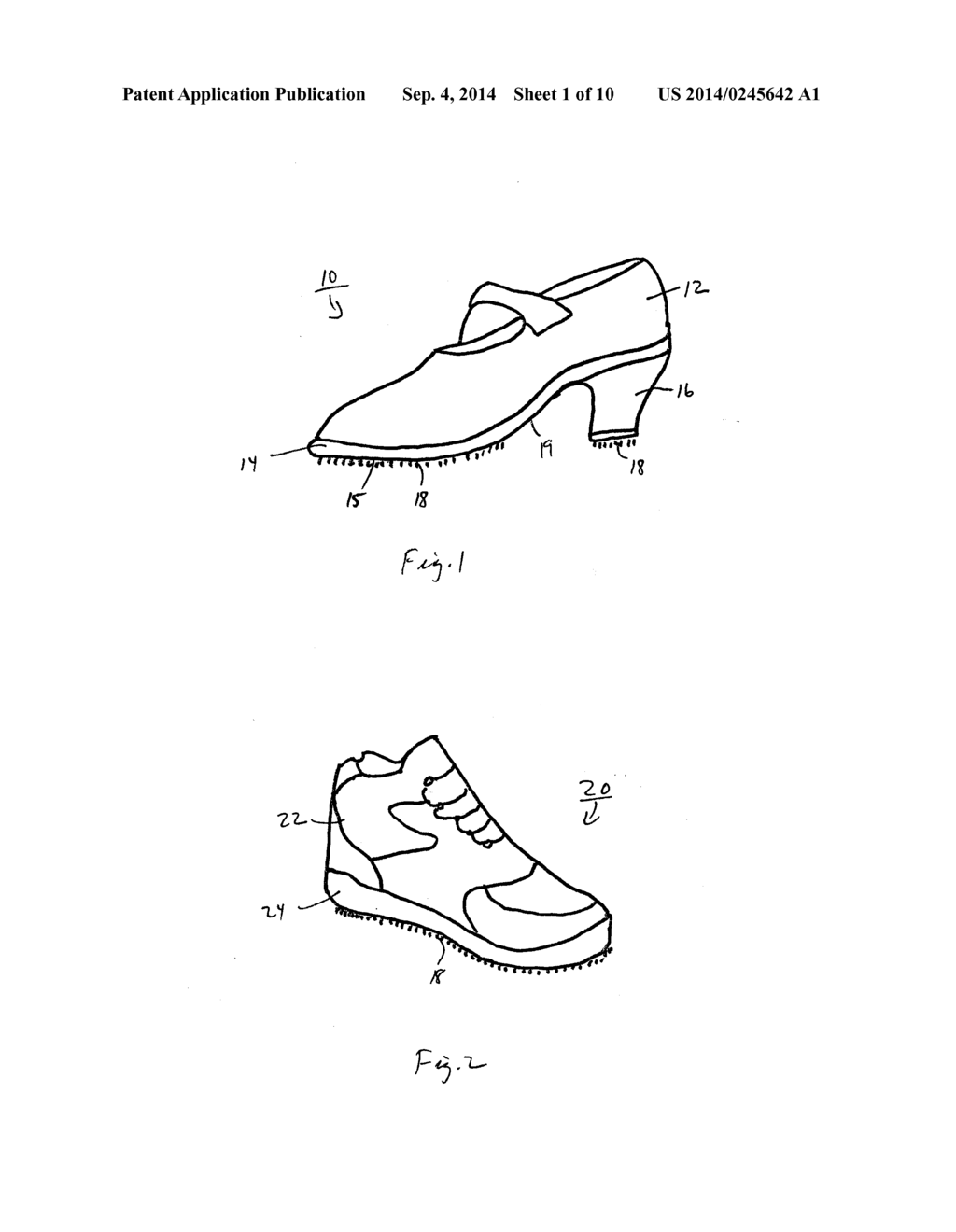 Shoe Having Individual Particles Bonded to Its Bottom Surface - diagram, schematic, and image 02