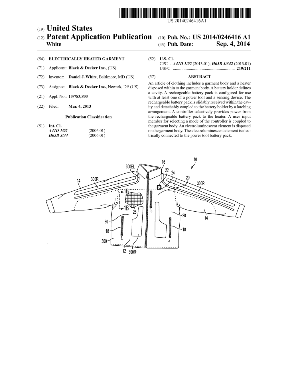 ELECTRICALLY HEATED GARMENT - diagram, schematic, and image 01