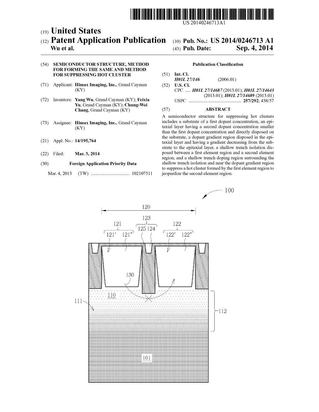 SEMICONDUCTOR STRUCTURE, METHOD FOR FORMING THE SAME AND METHOD FOR     SUPPRESSING HOT CLUSTER - diagram, schematic, and image 01