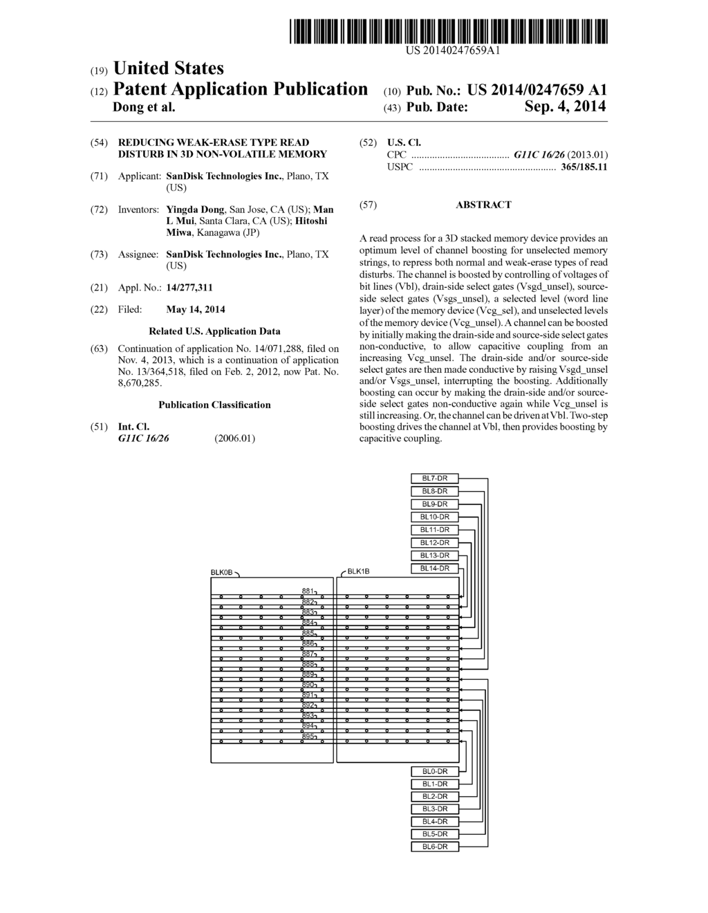 REDUCING WEAK-ERASE TYPE READ DISTURB IN 3D NON-VOLATILE MEMORY - diagram, schematic, and image 01