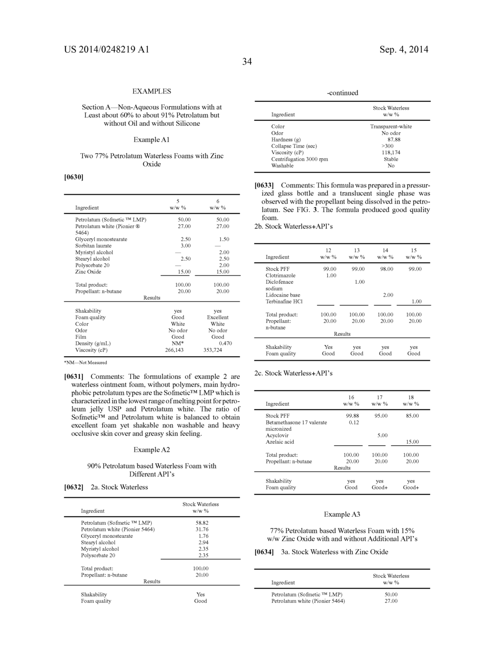 SUBSTANTIALLY NON-AQUEOUS FOAMABLE PETROLATUM BASED PHARMACEUTICAL AND     COSMETIC COMPOSITIONS AND THEIR USES - diagram, schematic, and image 38