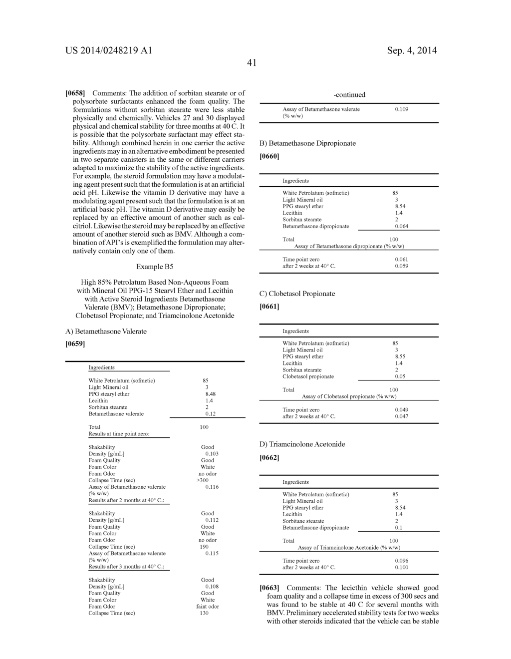 SUBSTANTIALLY NON-AQUEOUS FOAMABLE PETROLATUM BASED PHARMACEUTICAL AND     COSMETIC COMPOSITIONS AND THEIR USES - diagram, schematic, and image 45