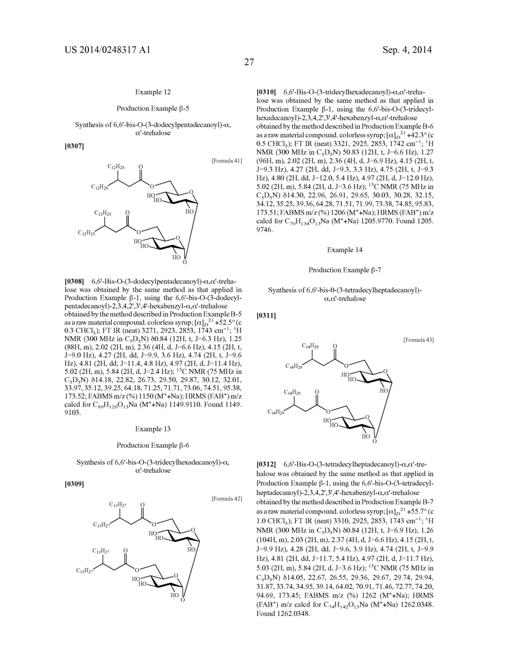 TREHALOSE COMPOUND, METHOD FOR PRODUCING SAME, AND PHARMACEUTICAL PRODUCT     CONTAINING THE COMPOUND - diagram, schematic, and image 42