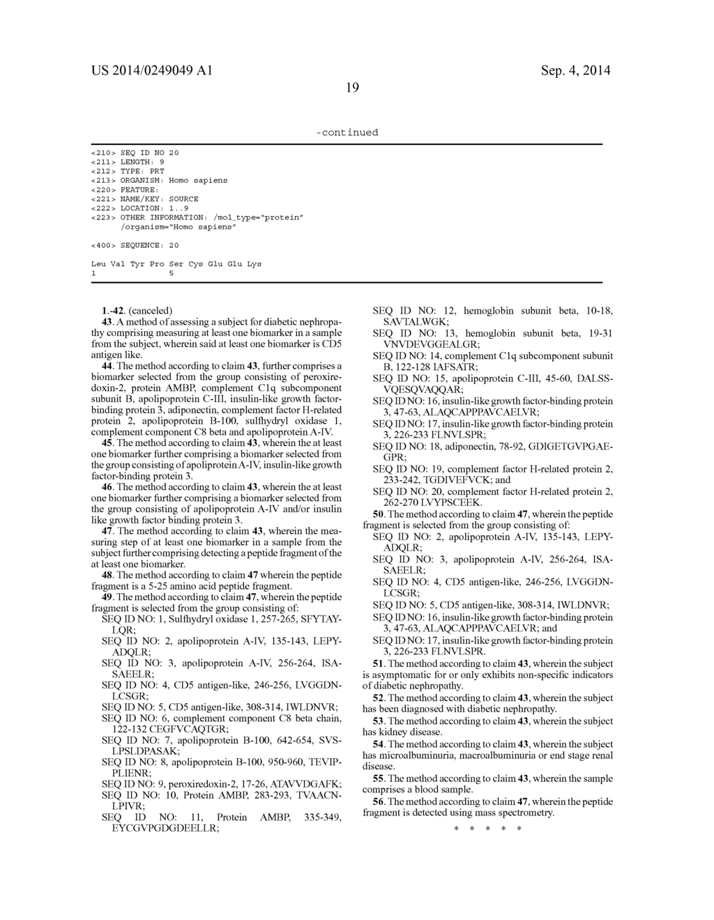 USE OF CD5 ANTIGEN-LIKE AS A BIOMARKER FOR DIABETIC NEPHROPATHY - diagram, schematic, and image 25