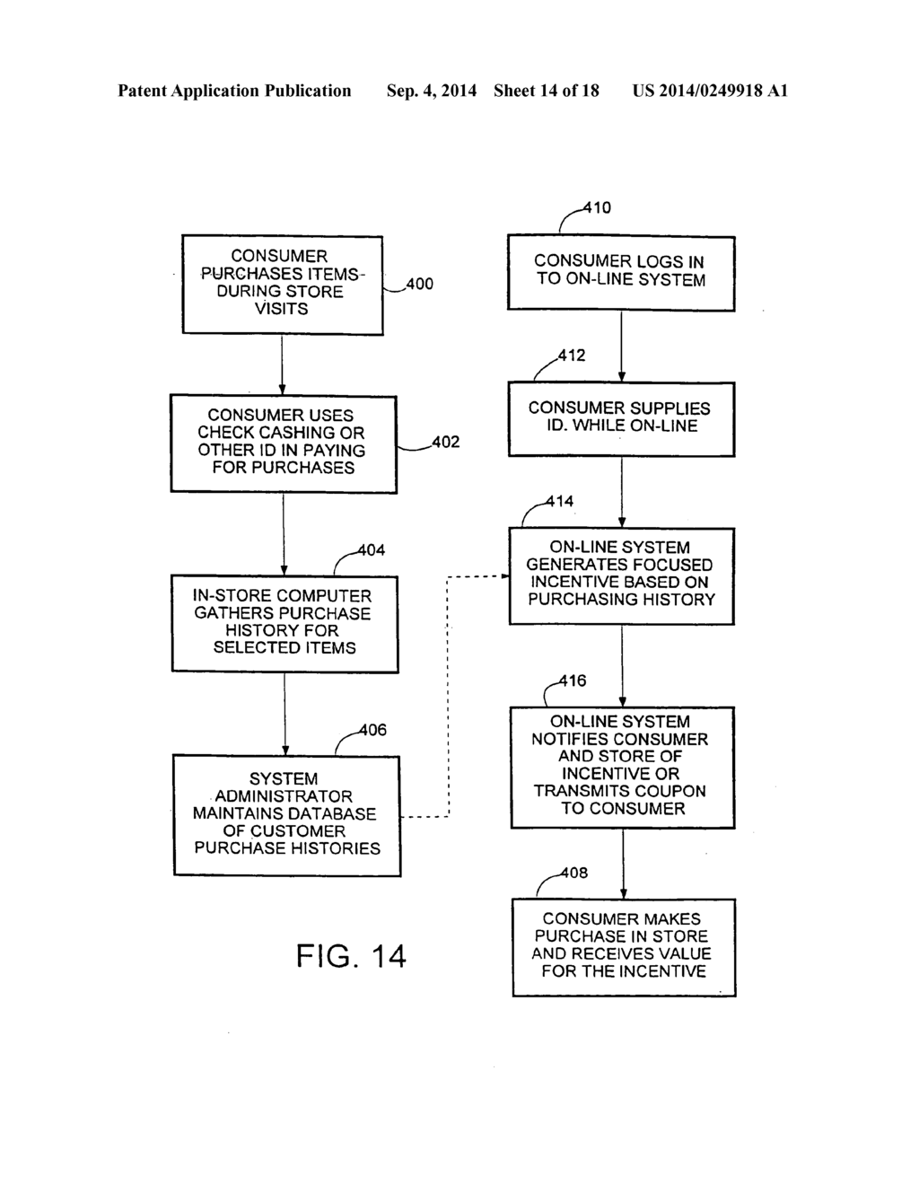 SYSTEM AND METHOD FOR PROVIDING SHOPPING AIDS AND INCENTIVES TO CUSTOMERS     THROUGH A COMPUTER NETWORK - diagram, schematic, and image 15