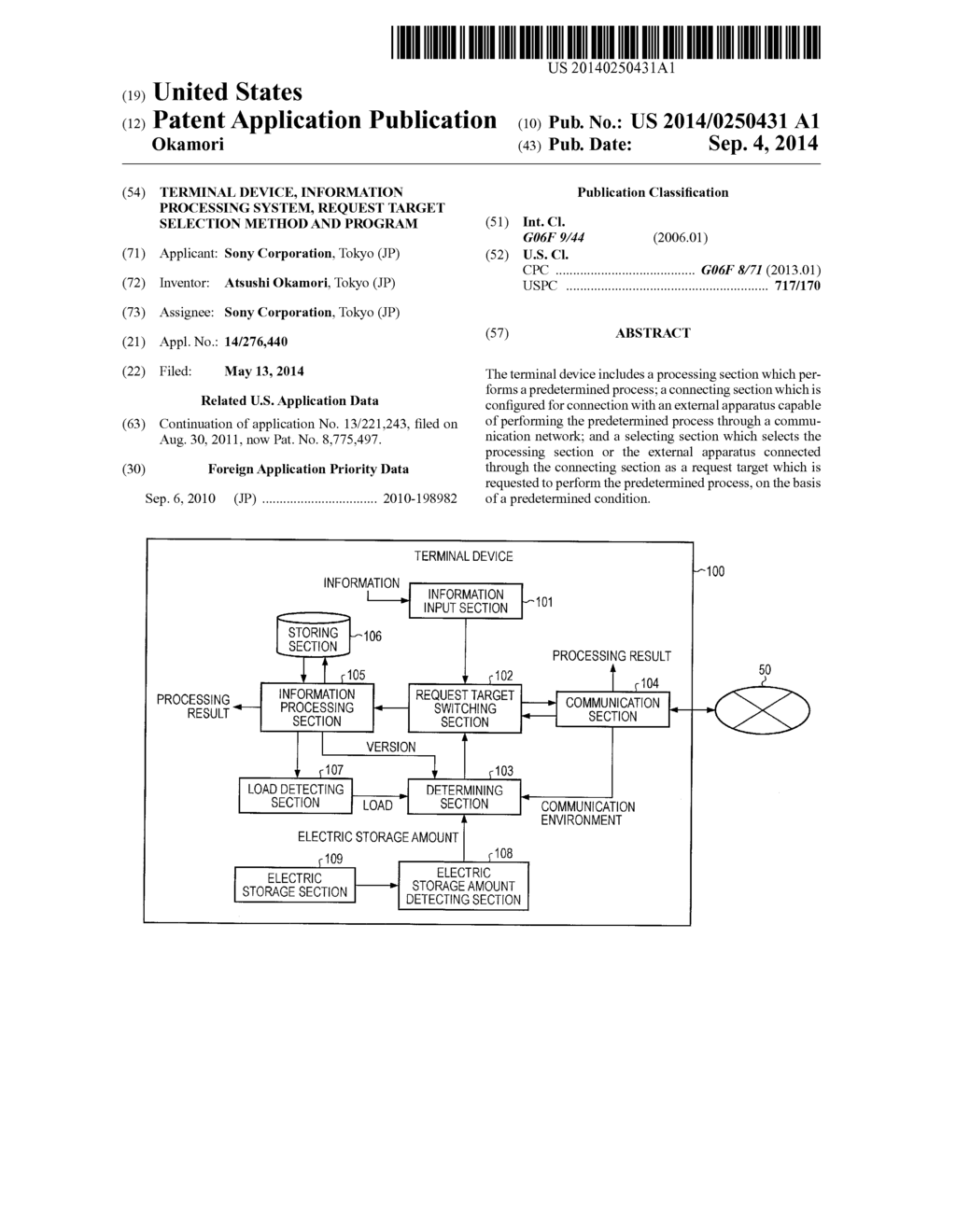 TERMINAL DEVICE, INFORMATION PROCESSING SYSTEM, REQUEST TARGET SELECTION     METHOD AND PROGRAM - diagram, schematic, and image 01