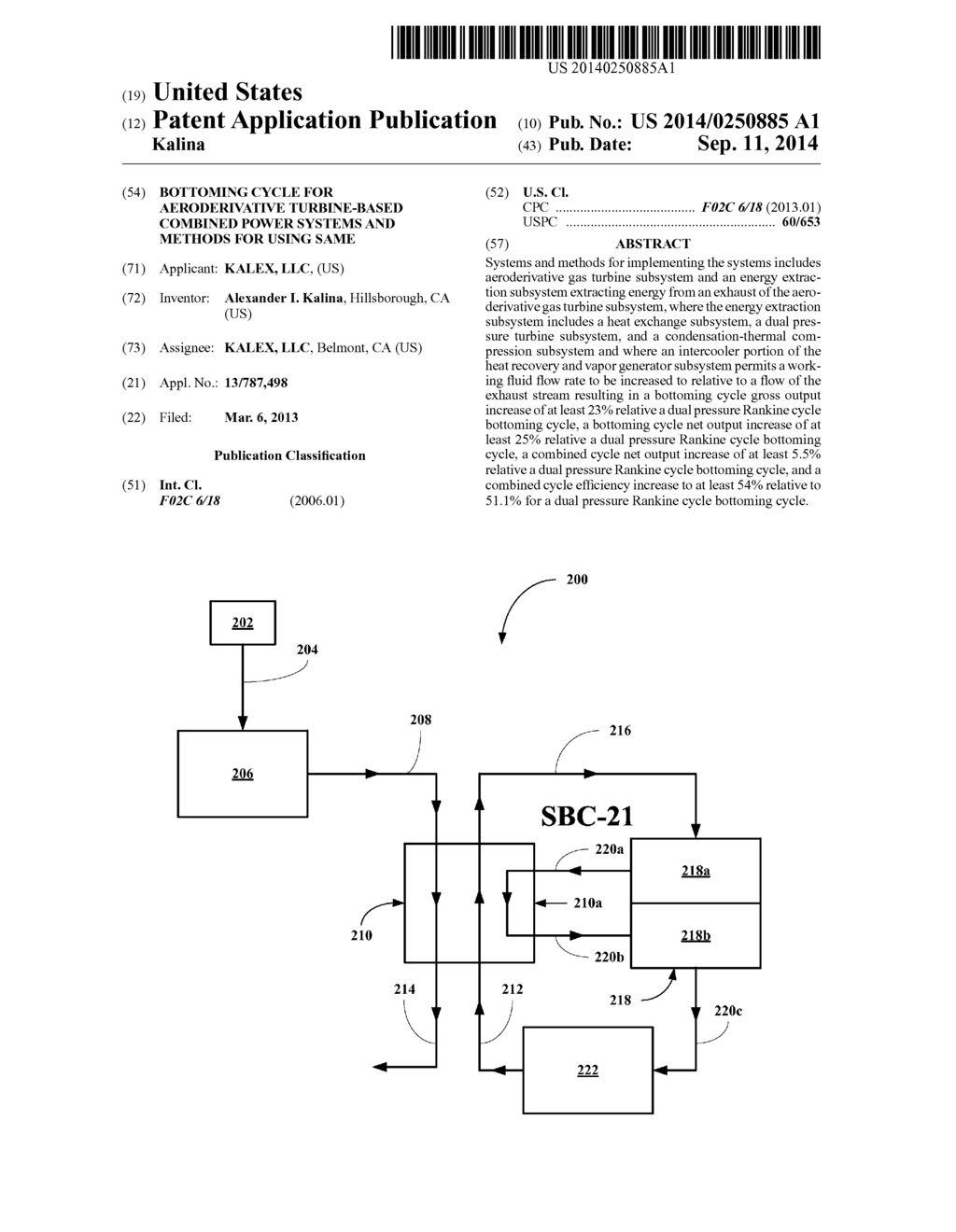 BOTTOMING CYCLE FOR AERODERIVATIVE TURBINE-BASED COMBINED POWER SYSTEMS     AND METHODS FOR USING SAME - diagram, schematic, and image 01