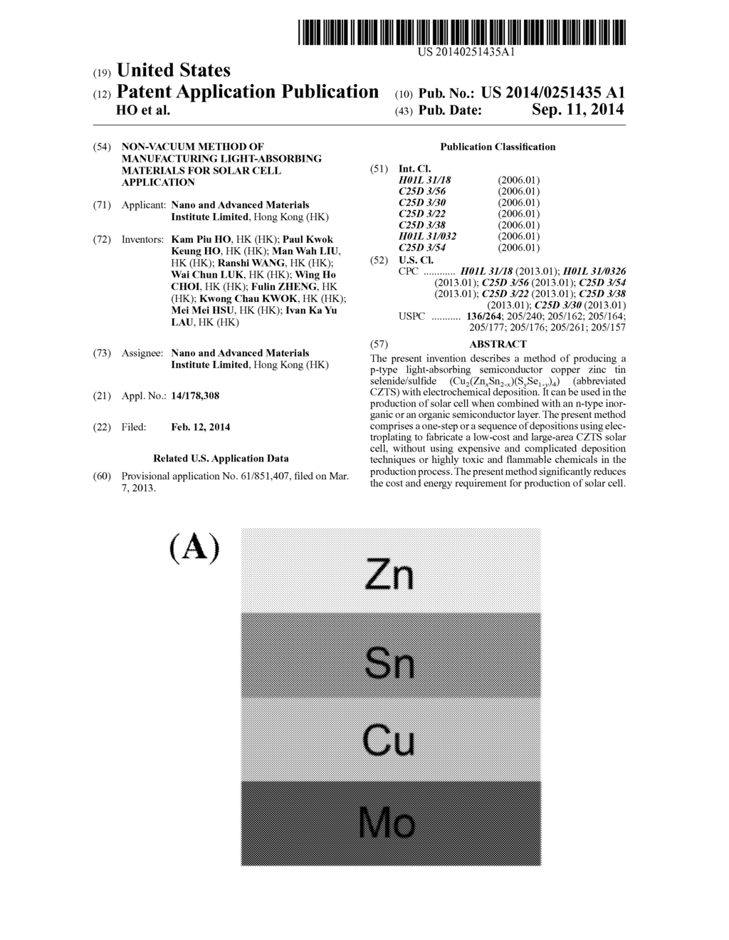 NON-VACUUM METHOD OF MANUFACTURING LIGHT-ABSORBING MATERIALS FOR SOLAR     CELL APPLICATION - diagram, schematic, and image 01