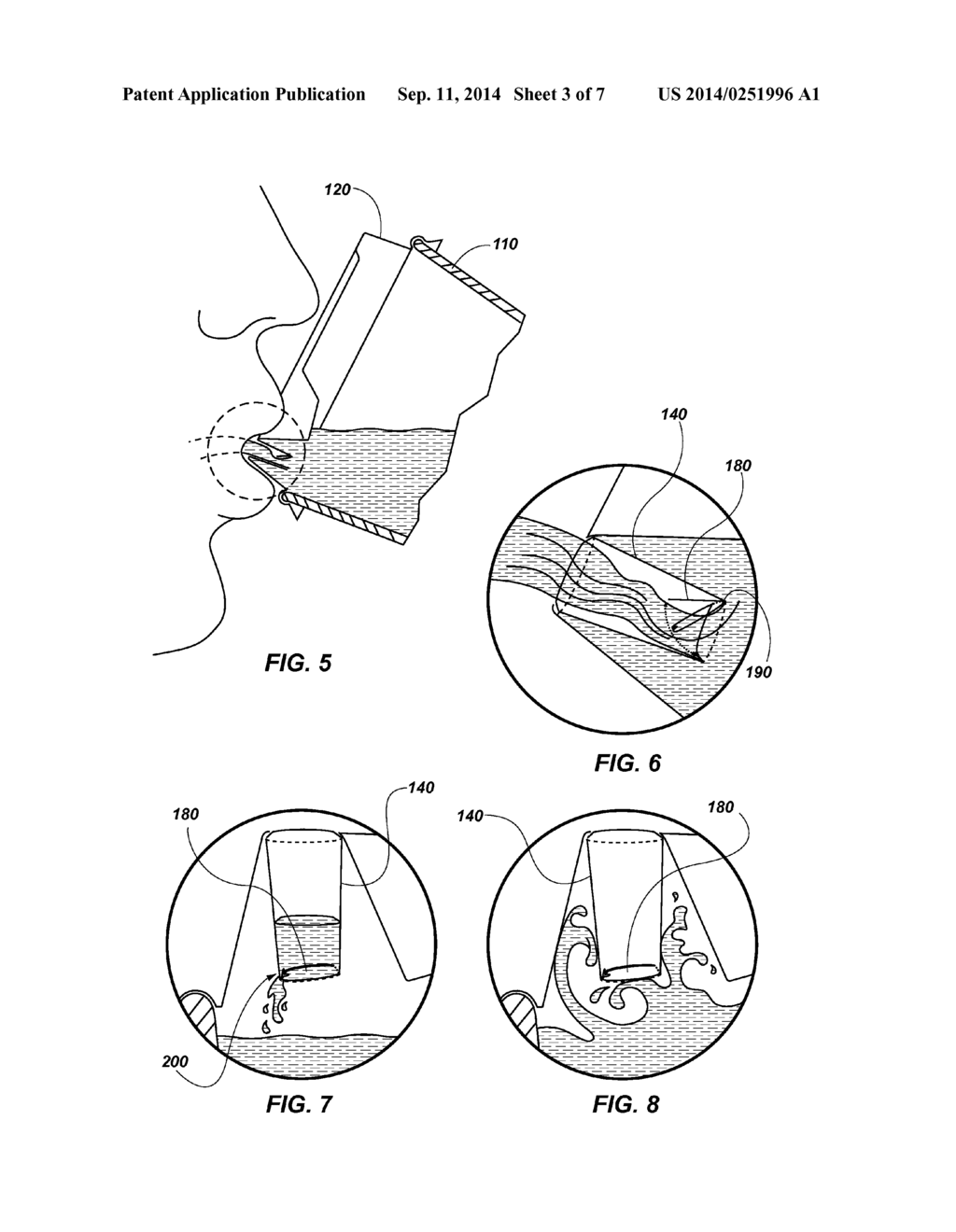 SPLASH-RESISTANT LIDS, CONTAINER ASSEMBLIES INCLUDING SUCH LIDS AND     RELATED METHODS - diagram, schematic, and image 04